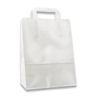 Papieren tasjes wit 80 gr. 22+10x28cm