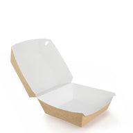 Hamburgerbakje IP6 Groot kraft/wit BIO
