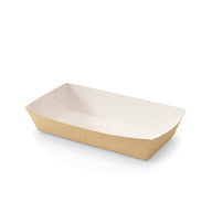 Snackbakje A18 breed kraft/wit BIO