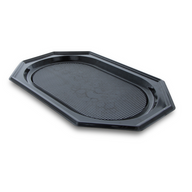 Cateringschaal zwart 55cm Achthoekig PET