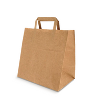 Papieren draagtassen Middel Bruin 26+17x27cm gerecycled