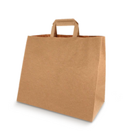 Papieren draagtassen Groot Bruin 32+16x27cm gerecycled