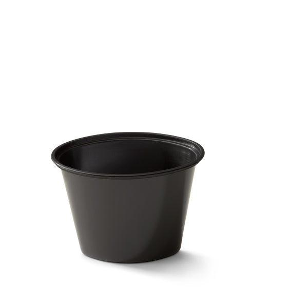 Oval portion cup 6oz 150cc zwart