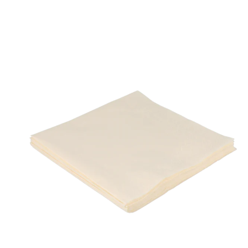 Servet 2 laags 1/4 vouw 33x33cm papier cremé