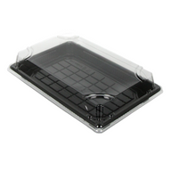 Sushi tray HP-09 + deksel 240x150x25mm Zwart
